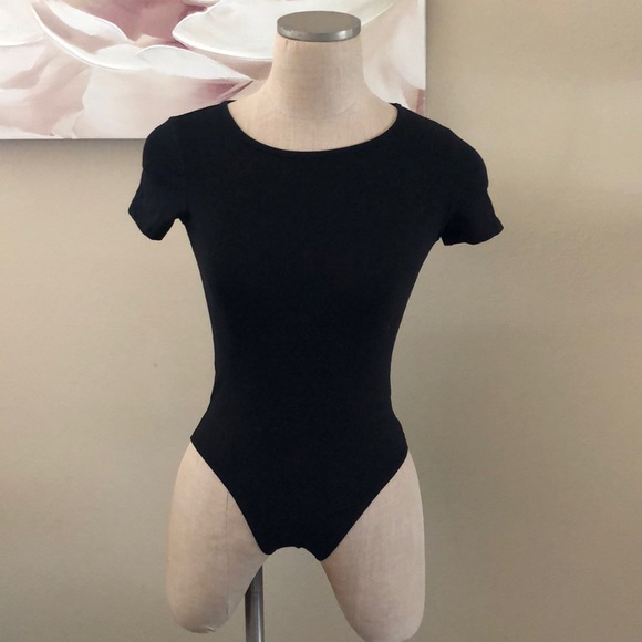 mangopop Tops - Women's Round Collar Short Sleeve Basic Bodysuits Jumpsuits